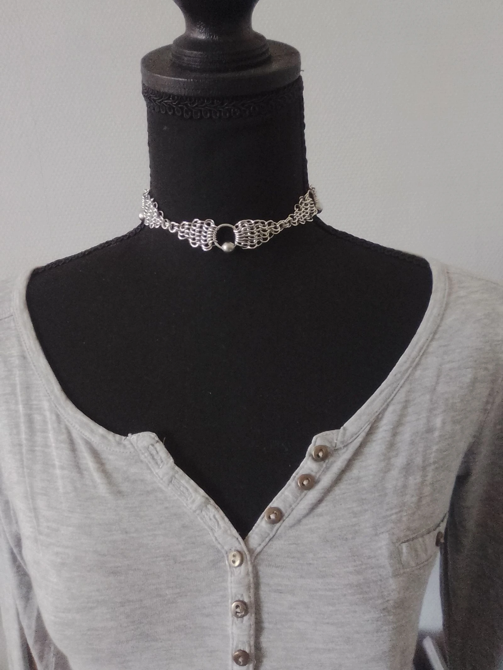 Colar choker unissex de corrente europeia – photo 2
